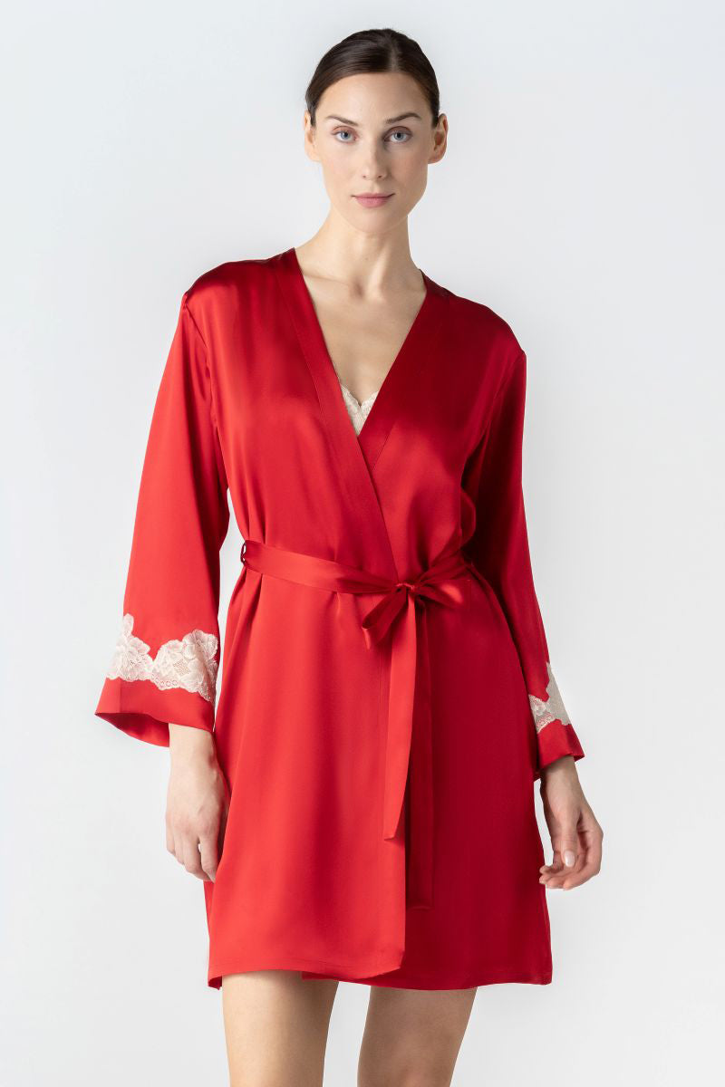CULT MIA X NK IMODE MORGAN SHORT ROBE IN SCARLET - CULT MIA