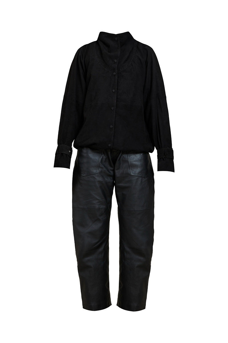 Black Morgan co-ord set by Deme By Gabriella, featuring a matching top and pants ensemble for stylish casual wear.