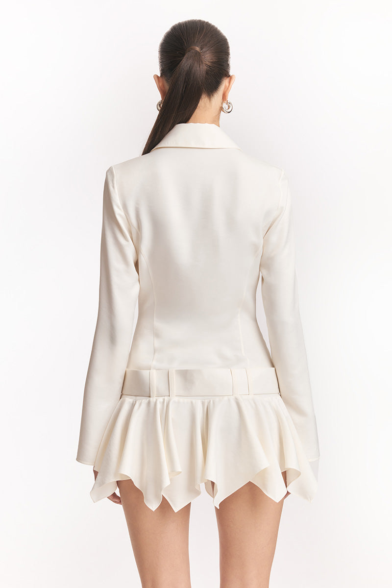 MS. DRAGON OFF WHITE SHIRT DRESS - CULT MIA