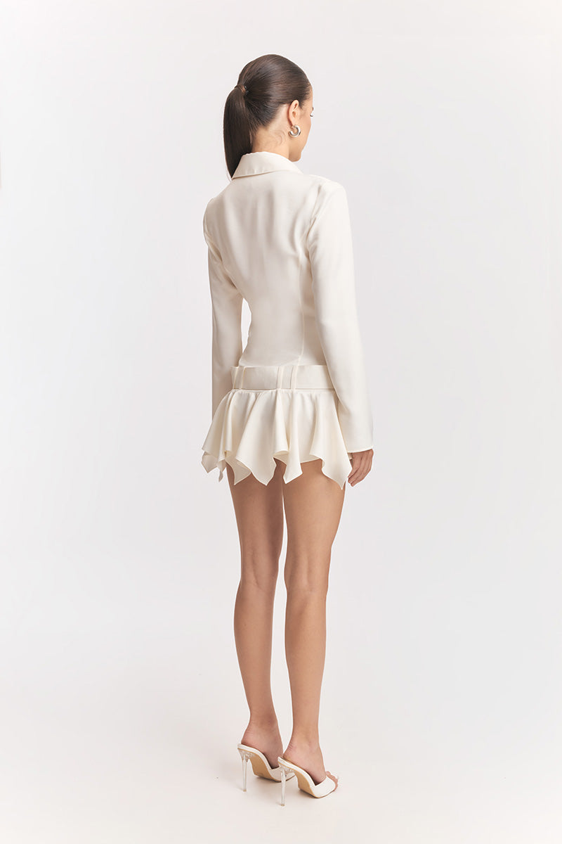 MS. DRAGON OFF WHITE SHIRT DRESS - CULT MIA