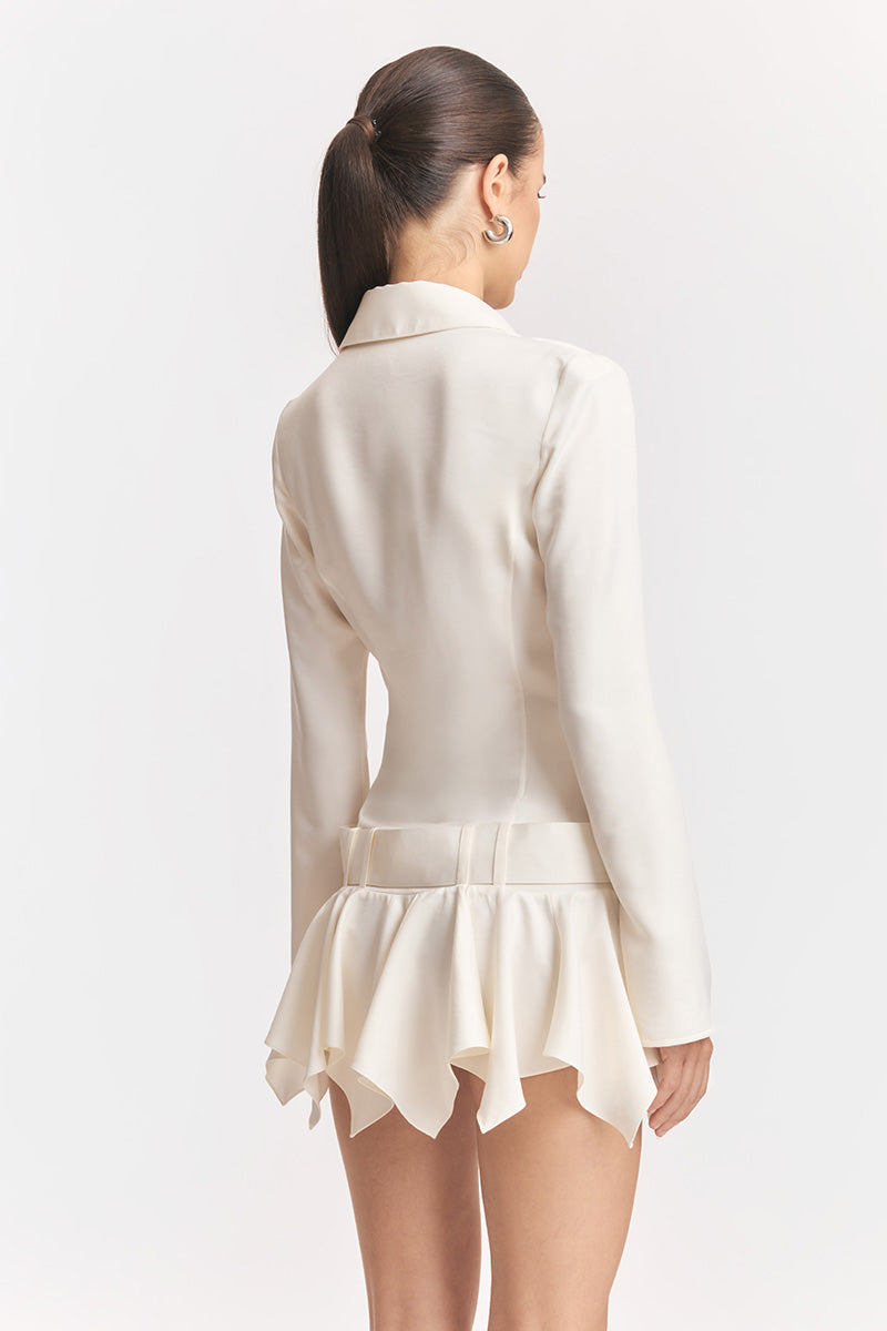 MS. DRAGON OFF WHITE SHIRT DRESS - CULT MIA