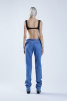 Blue denim MS. HEART pants by Stolen Stores, stylish casual pants with a relaxed fit and classic design.