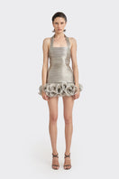 Gray MS. Tutu halter mini dress by Stolen Stores, featuring a fitted silhouette and stylish halter neckline.