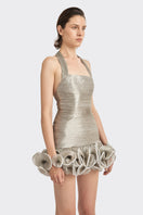 Gray MS. Tutu halter mini dress by Stolen Stores, featuring a stylish halter neckline and fitted silhouette.