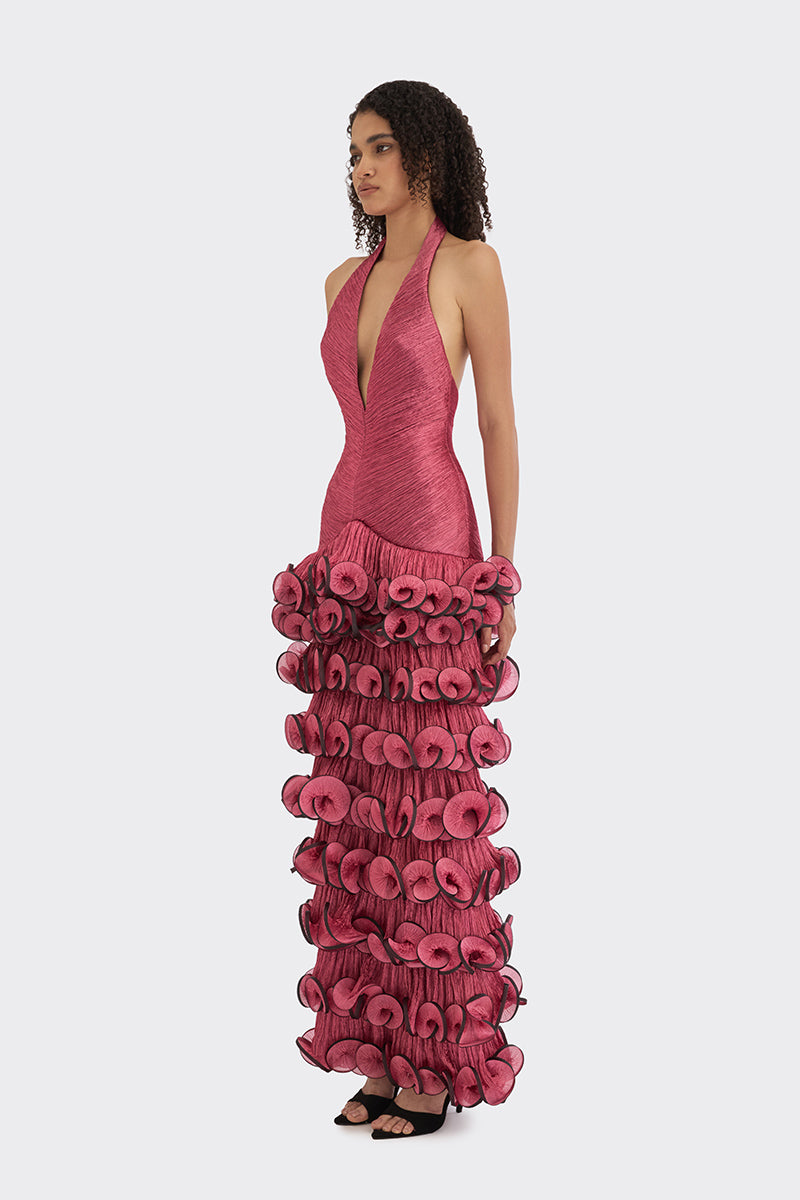 MS. TUTU V NECK MAXI DRESS IN BURGUNDY | CULT MIA MS. TUTU V NECK MAXI DRESS IN BURGUNDY | CULT MIA