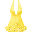 Stolen Stores Cult Mia X Tutu Dress in butter yellow, V-neck mini dress with ruffle details and sleeveless design.