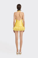 Stolen Stores Cult Mia X Ms. Tutu mini dress in butter yellow with V-neck, sleeveless design, perfect for stylish summer wear.