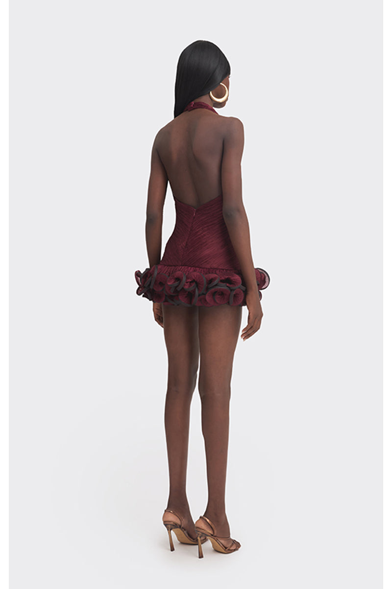 MS. TUTU V NECK MINI DRESS IN BURGUNDY | CULT MIA | Stolen Stores MS. TUTU V NECK MINI DRESS IN BURGUNDY | CULT MIA | Stolen Stores