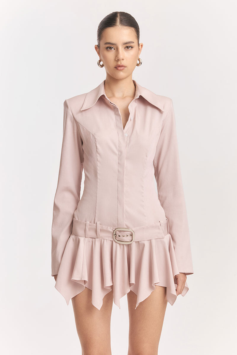 MS. DRAGON PINK SHIRT DRESS - CULT MIA