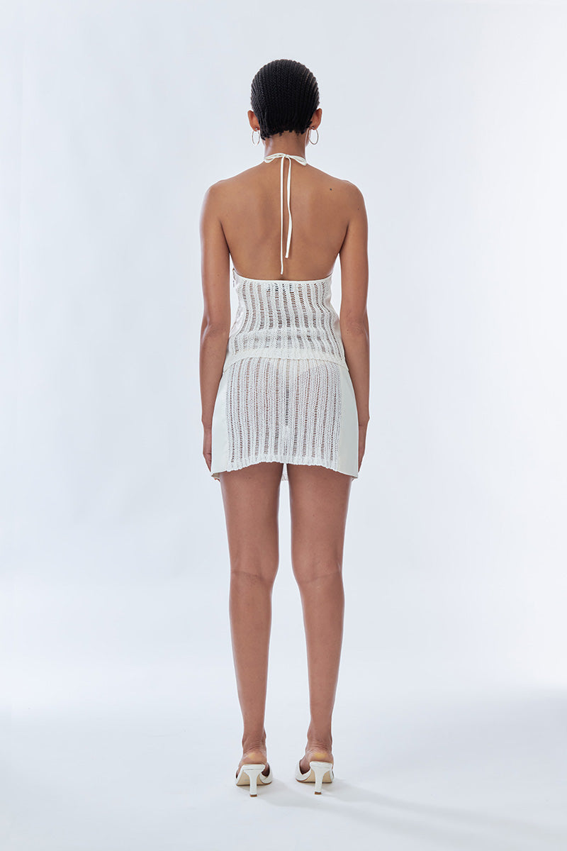 MS. HEART FLORAL OFF WHITE CROCHET BUSTIER - CULT MIA