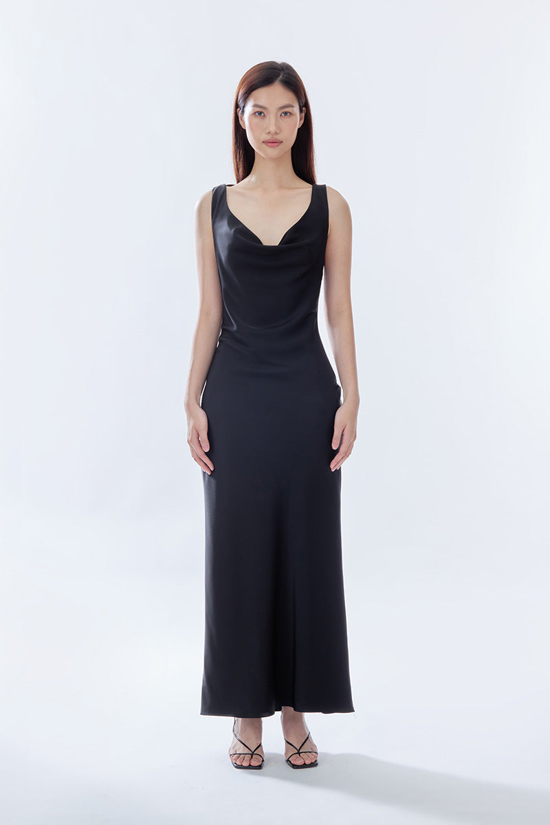 ms black dress Black Elegant Maxi Dress, Flared Skirt & Backless, Black Dress Maxi, Wedding Dress Midi, Black Bridal Dress Long, Black Evening Party Dress