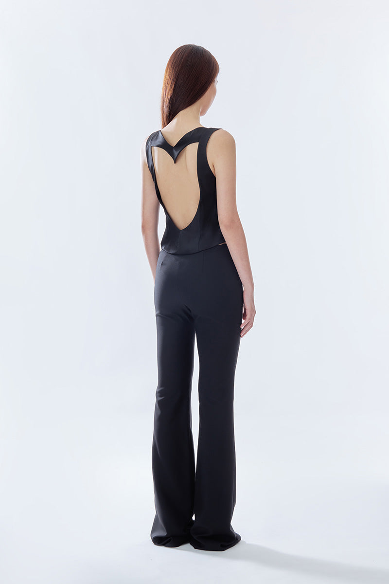 MS. HEART BLACK OPEN BACK TOP - CULT MIA