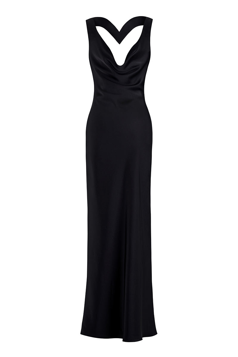 MS. HEART BLACK OPEN BACK DRESS - CULT MIA