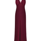 Stolen Stores MS. Pleat gown in Rose Apple color, showcasing a flowing, pleated maxi dress with a front view.