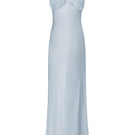 Blue MS. PLEAT maxi dress by Stolen Stores featuring pleated fabric and flowing silhouette.