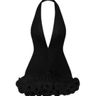 Black MS. Tutu V-neck mini dress by Stolen Stores, showcasing a sleek, fitted silhouette with a stylish V neckline.