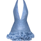 Dusty blue MS. Tutu V-neck mini dress from Stolen Stores, featuring a stylish V-neckline and a flattering mini length.