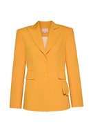 Liya mustard blazer in yellow, tailored blazer for women, featuring a stylish fit and classic lapel design.