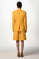 Liya mustard blazer in vibrant yellow, tailored blazer with lapels and button closure, stylish and versatile for professional wear.