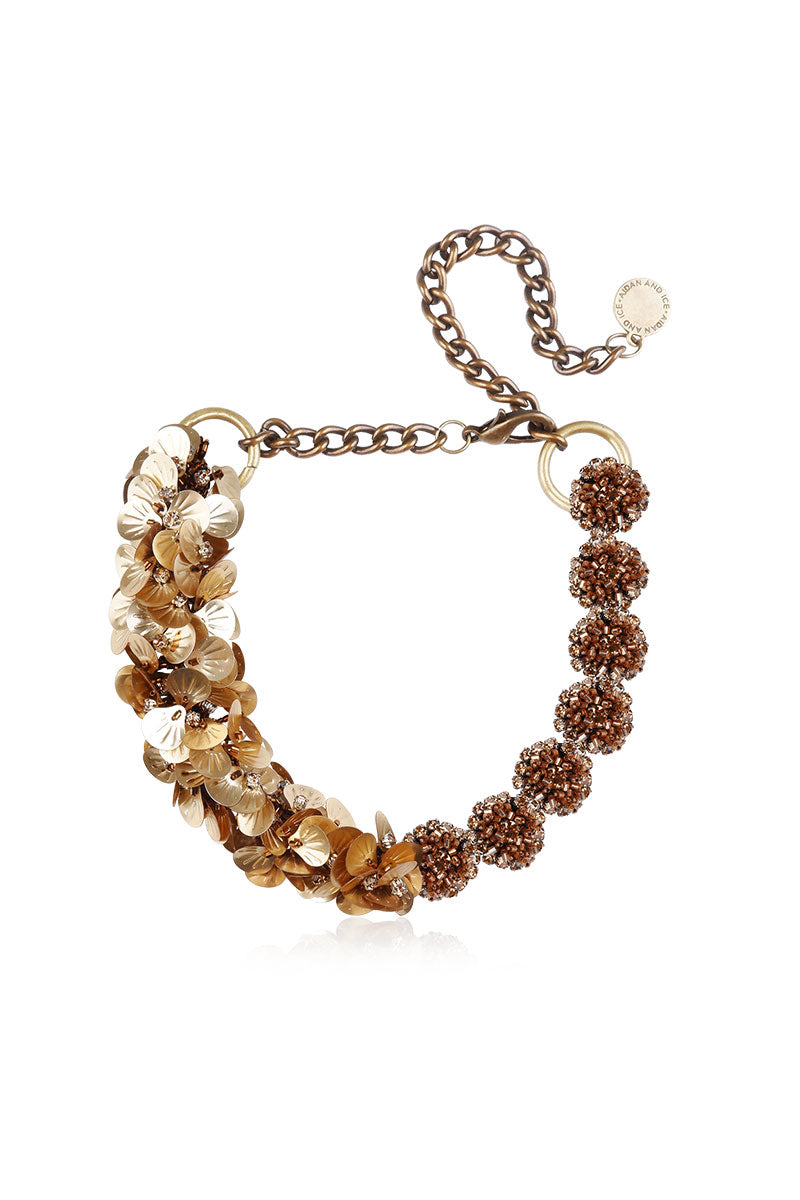Golden Ivy Necklace by Aidan & Ice, elegant jewelry piece with intricate leaf design, perfect for stylish accessorizing.