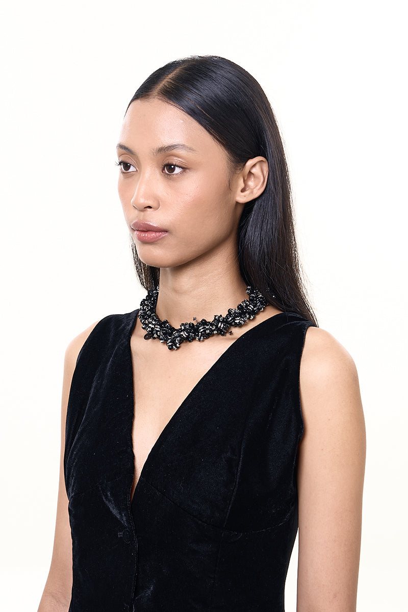 CLEORA BLACK NECKLACE - CULT MIA