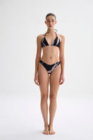 Nelblu Morpho bikini bottom in black print with full coverage, featuring stylish design and comfortable fit.