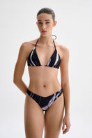 Nelblu Morpho bikini bottom with full coverage, black printed design, featuring a stylish and comfortable swimwear fit.