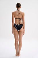 Nelblu Morpho bikini bottom with full coverage in stylish black print, designed for comfortable beachwear.