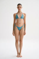 Nelblu SOL Top Stone Blue bikini top with adjustable straps and supportive design, perfect for beach and pool wear.