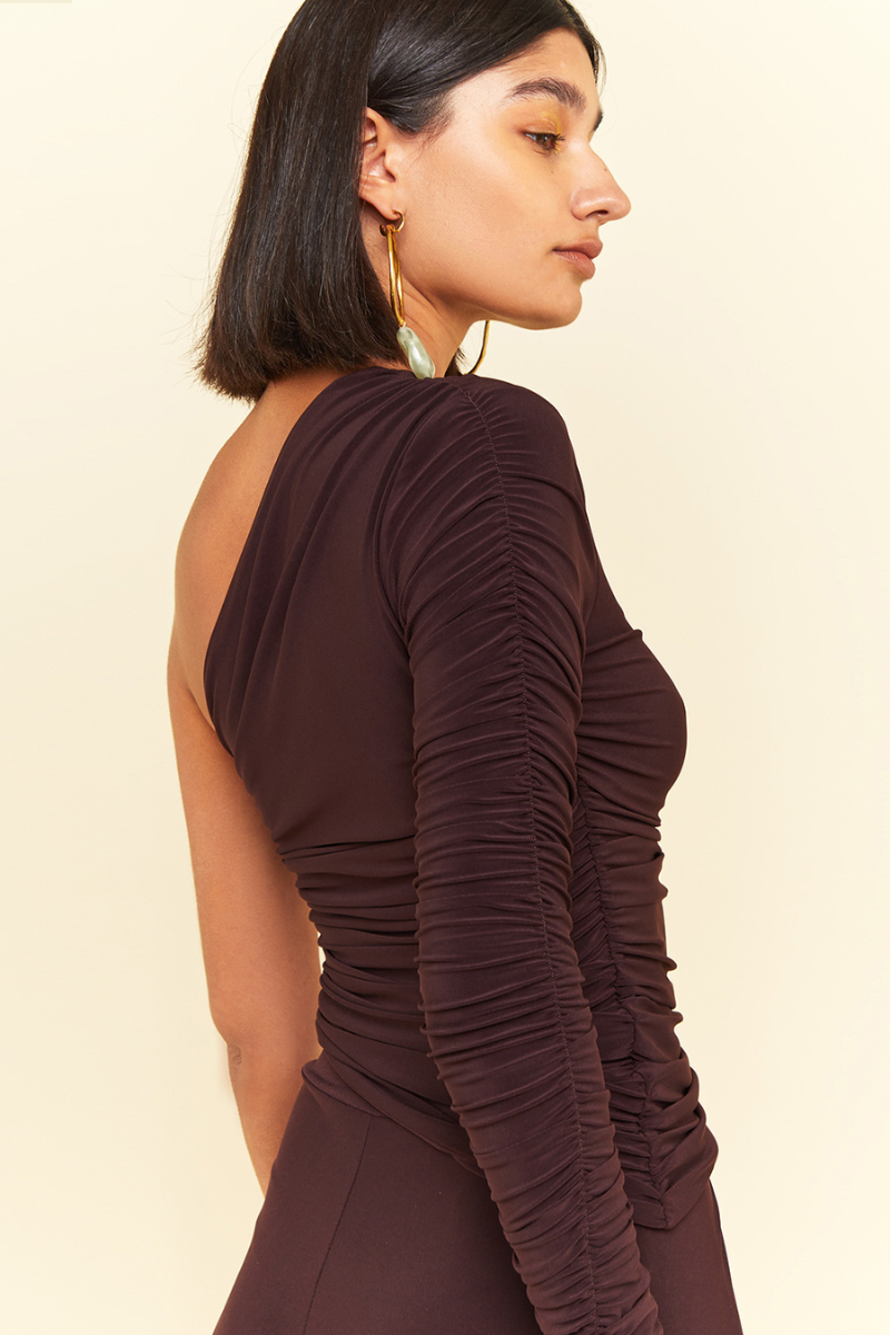 NEPETA TOP AND PANTS SET IN BROWN - CULT MIA