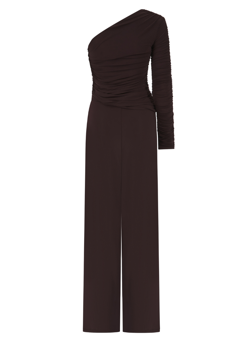 NEPETA TOP AND PANTS SET IN BROWN - CULT MIA