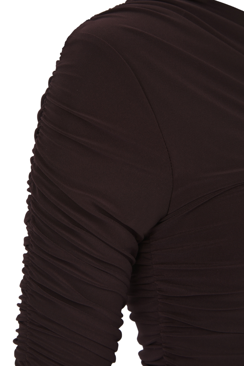 NEPETA TOP AND PANTS SET IN BROWN - CULT MIA