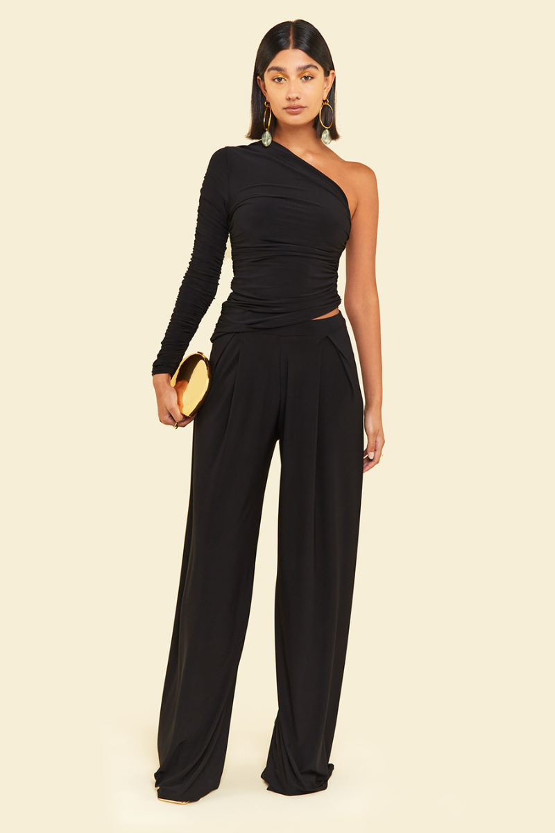 NEPETA TOP AND PANTS SET IN BLACK - CULT MIA