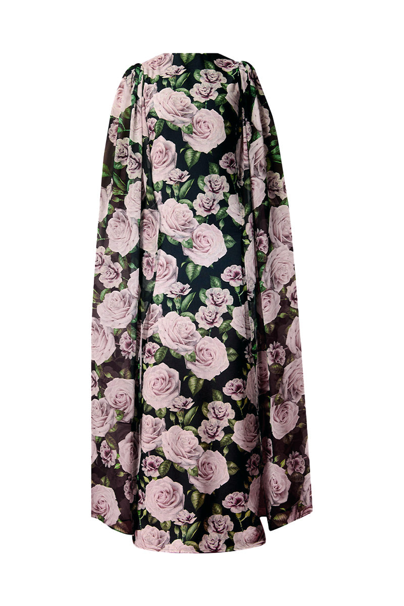 Nur Karaata Marianne maxi dress in flowing fabric, featuring a stylish design perfect for elegant summer occasions.