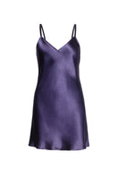 NK IMODE Dylan Urban Silk Chemise nightgown in elegant evening blue fabric, featuring a smooth, flowing design.
