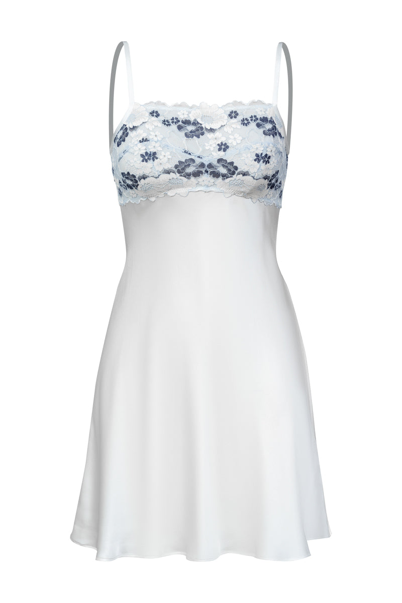 NK IMODE Marisa charming bust support silk nightgown in ivory, featuring elegant design and soft, luxurious silk fabric.