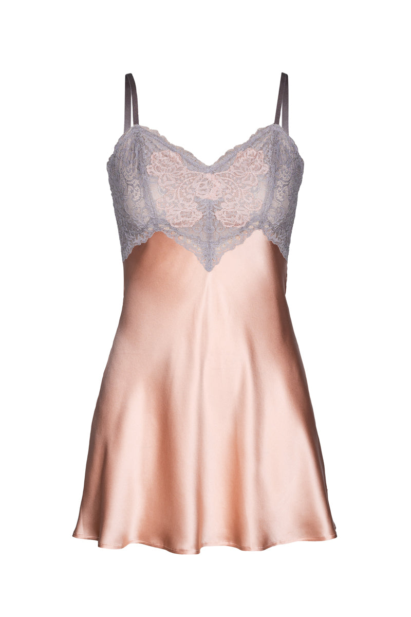 Nuisette Mireille en soie couleur or rose