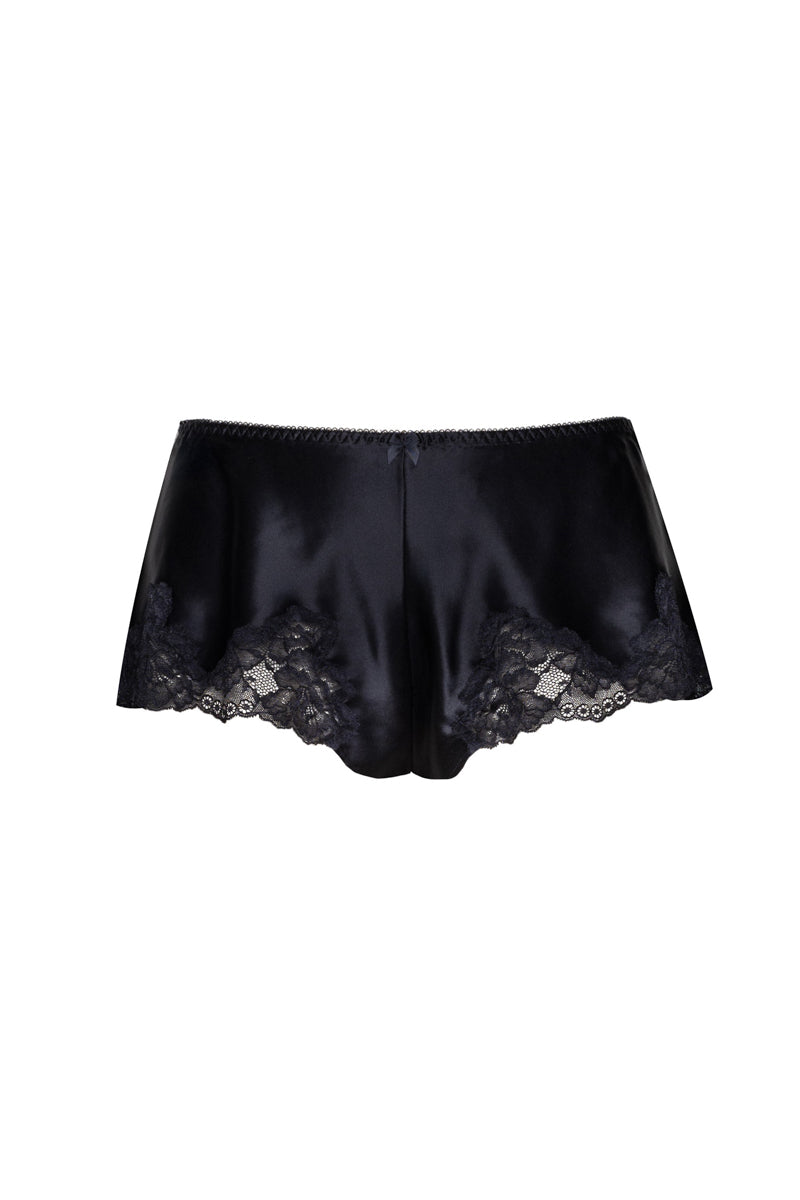 PANTALON DE COUPE RÉTRO EN SOIE MORGAN NOIR
