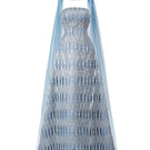 Blue strapless stone gown with scarf from HAPPY CLOTHING, featuring a stylish, elegant design for special occasions.