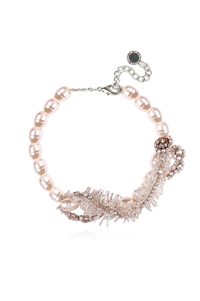 Aidan & Ice Pearls Dream Necklace with multiple strands of elegant white pearls on a delicate chain.