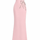 Pink cotton gown by Nihan Peker with a flowing design, featuring soft fabric and elegant style for comfortable wear.