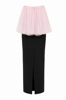 Nihan Peker LA BOMBA gown featuring elegant draped fabric and intricate design, perfect for formal occasions.