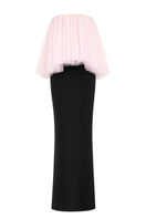 Nihan Peker LA BOMBA gown featuring elegant fabric and intricate design, showcased in a stylish fashion photo.