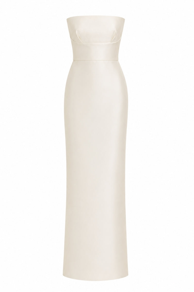 Nihan Peker DANAN gown featuring elegant fabric and intricate design, showcased on a model for a fashion runway.