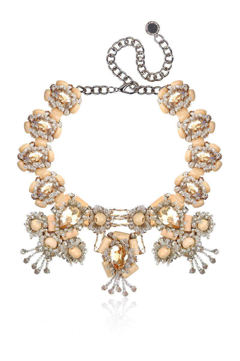 Aidan & Ice Sand Cascade Necklace featuring layered gold-toned chain with textured pendant and elegant design.