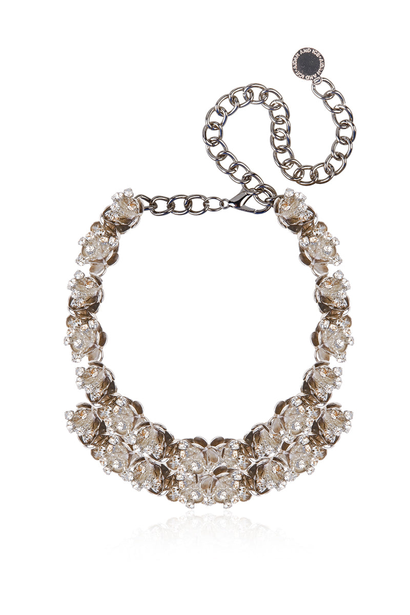 Silver Wheat Necklace by Aidan & Ice featuring a detailed wheat pendant on a delicate chain.