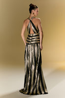 Elegant Nur Karaata Louvre Palace Gown in luxurious fabric with intricate detailing, perfect for formal occasions.