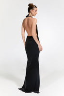 Elegant Nur Karaata Alhambra gown with intricate embroidery and flowing fabric, showcased in a stylish evening wear design.