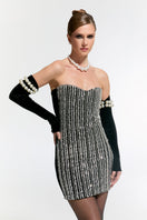 Nur Karaata Schloss Mini Dress, stylish short dress with elegant design, perfect for modern fashion looks.
