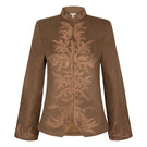 Nadya Shah Odessa jacket displayed on a hanger, featuring a stylish, tailored design in a neutral color.